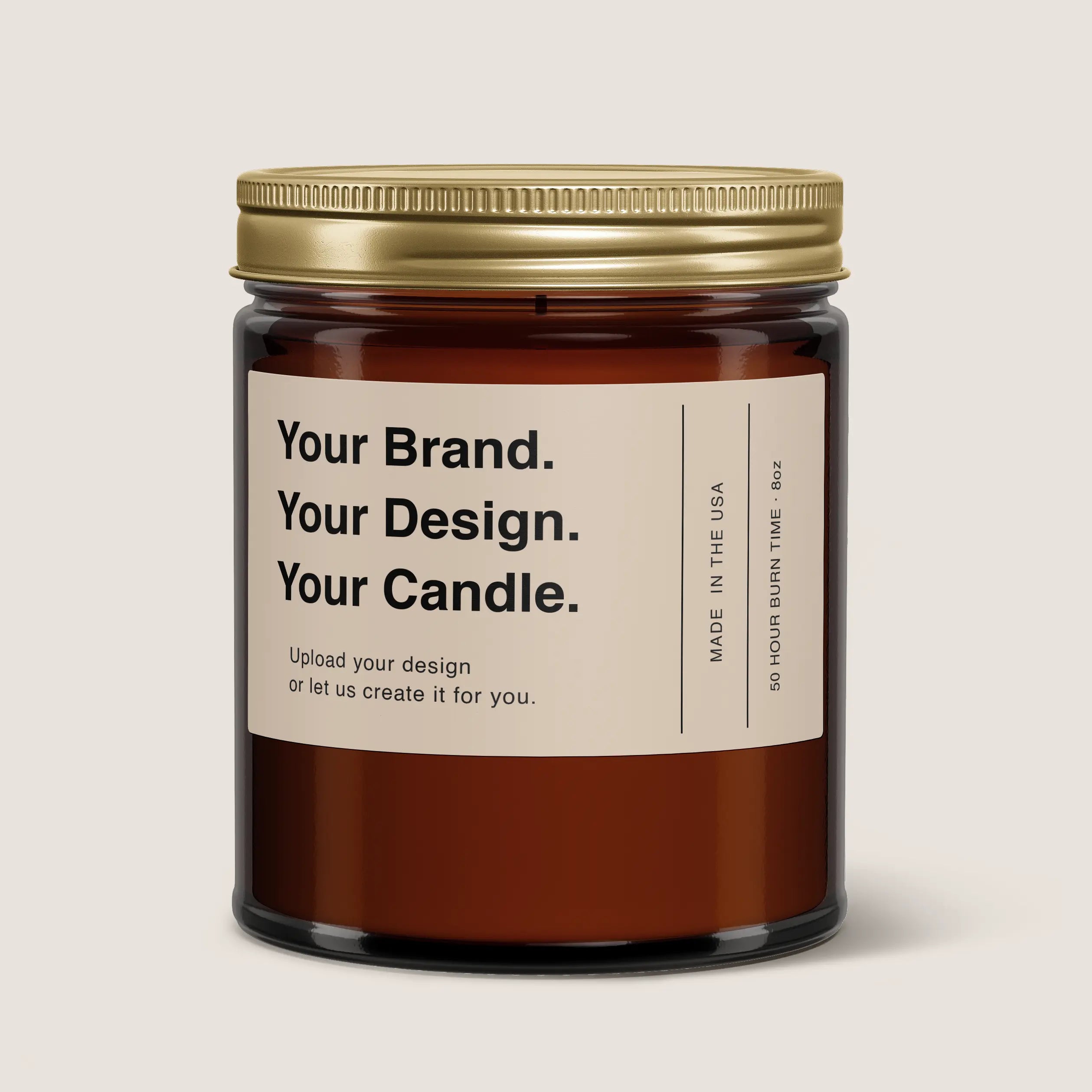 Custom Candle (8 oz Amber Jar) – Private Label & Custom – Scented Goods ...